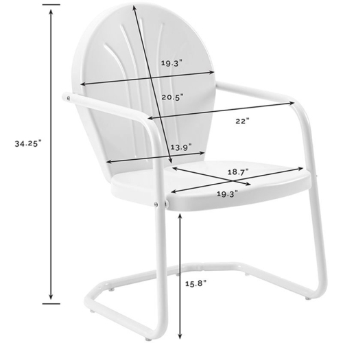 Pemberly Row Metal Chair in White