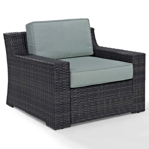 CROSLEY FURNITURE  Beaufort Wicker Patio Chair In And Mist In Brown