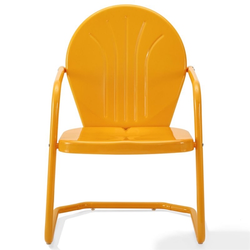 Crosley Griffith Metal Patio Chair in Tangerine
