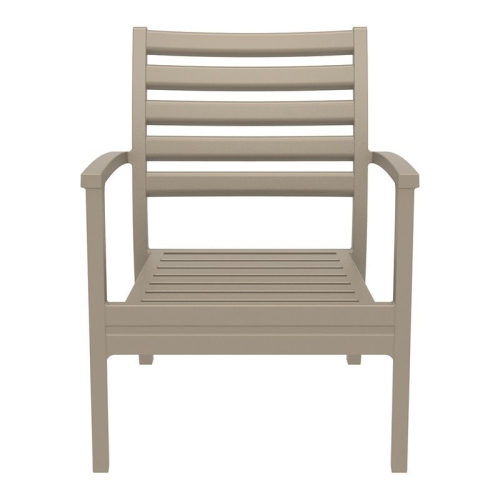 Compamia Artemis XL Club Chair in Taupe with Acrylic Fabric Charcoal Cushions