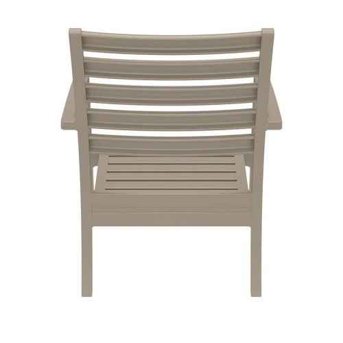 Compamia Artemis XL Club Chair in Taupe with Acrylic Fabric Charcoal Cushions