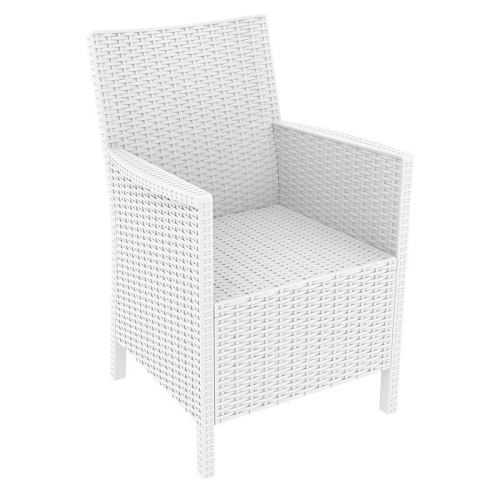 COMPAMIA  California Resin Wickerlook Patio Chair In In White
