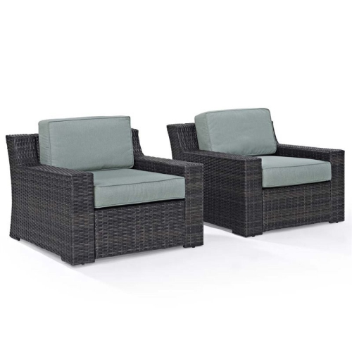 Crosley Beaufort Wicker Patio Chair in Brown and Mist (Set of 2) Best