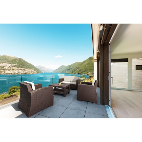 Compamia Monaco Outdoor Club Chair in Brown with Cushion