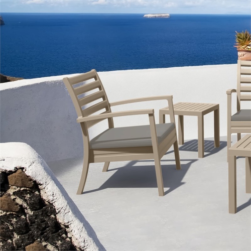Compamia Artemis XL Club Chair in Taupe with Acrylic Fabric Taupe Cushions