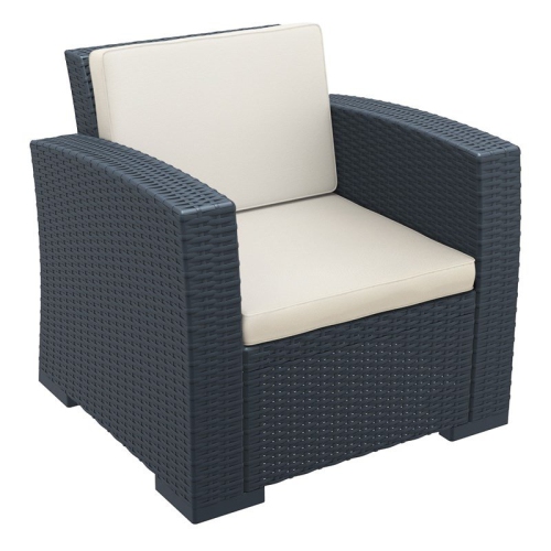Compamia Monaco Outdoor Club Chair in Dark Gray with Cushion