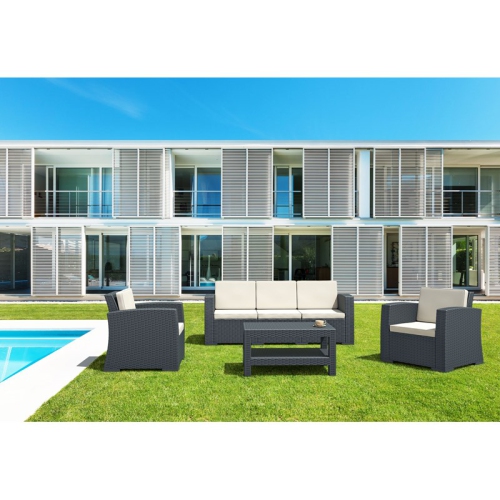 Compamia Monaco Outdoor Club Chair in Dark Gray with Cushion