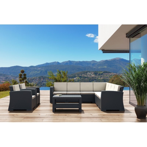 Compamia Monaco Outdoor Club Chair in Dark Gray with Cushion