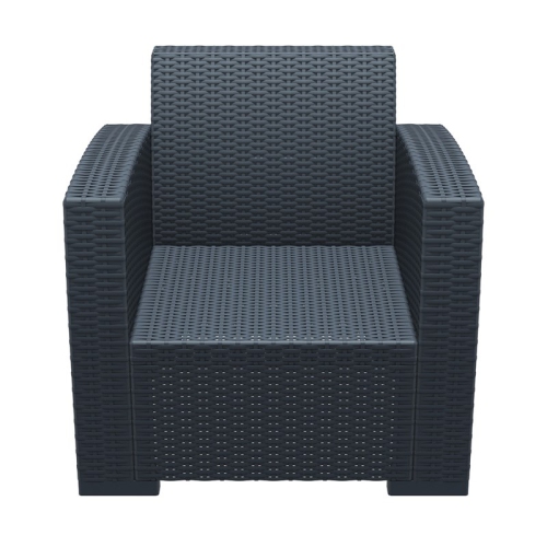 Compamia Monaco Outdoor Club Chair in Dark Gray with Cushion