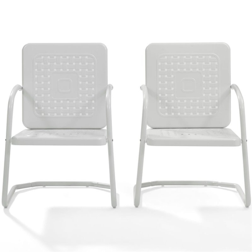 Pemberly Row Metal Patio Chair in White