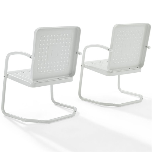 Pemberly Row Metal Patio Chair in White