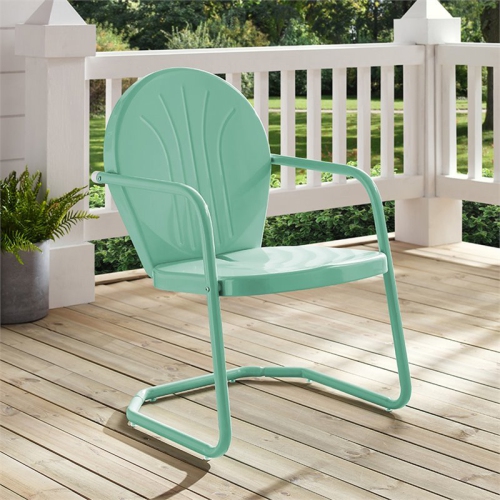 Crosley Griffith Metal Patio Chair in Aqua