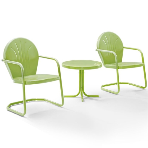 Crosley Griffith 3 Piece Metal Patio Conversation Set in Key Lime