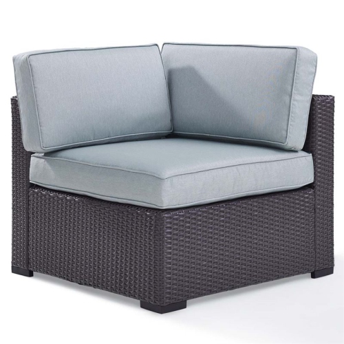 Crosley Biscayne Wicker Corner Patio Chair in Brown and Mist Best Buy