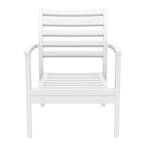 Compamia Artemis XL Club Chair in White with Acrylic Fabric Black Cushions