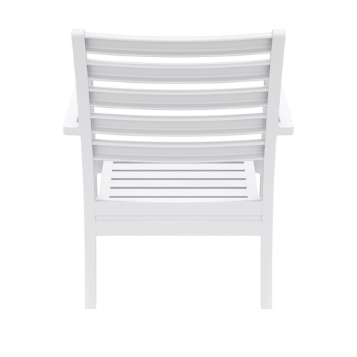 Compamia Artemis XL Club Chair in White with Acrylic Fabric Black Cushions