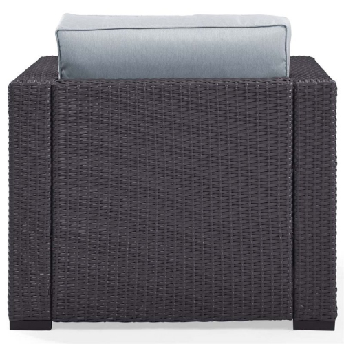 Crosley Biscayne Wicker Patio Arm Chair in Brown and Mist