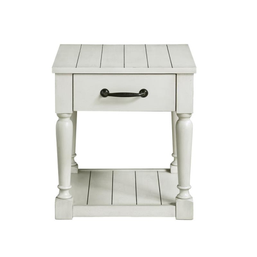 STEVE SILVER COMPANY  Steve Silver Hemingway Alabaster End Table In White