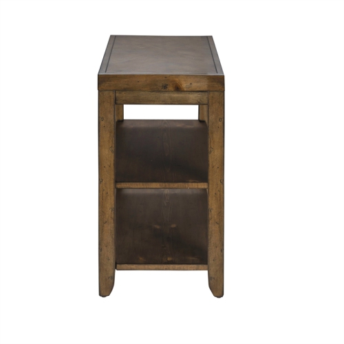Pemberly Row Transitional Wood Chair Side Table in Brown