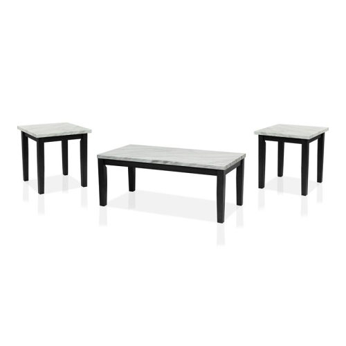 FURNITURE OF AMERICA  Korlyn Wood 3-Piece Coffee Table Set In White