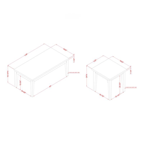 Furniture of America Korlyn Wood 3-Piece Coffee Table Set in White