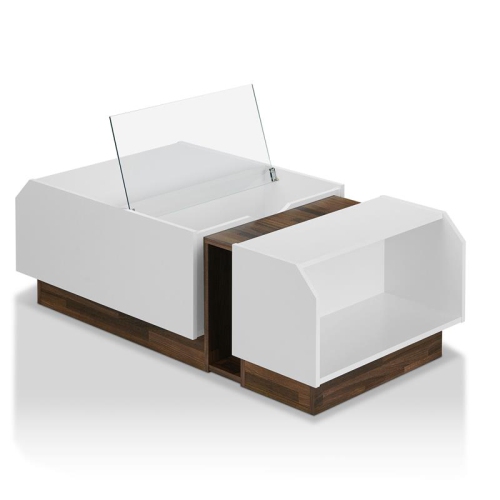 Bowery Hill Contemporary Wood Coffee Table in White