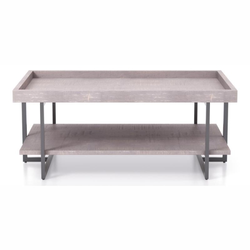 FURNITURE OF AMERICA  Humere Wood 1-Shelf Coffee Table In Antique Gray