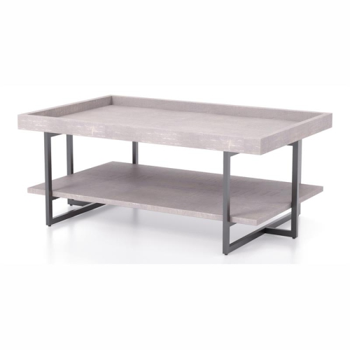 Furniture of America Humere Wood 1-Shelf Coffee Table in Antique Gray