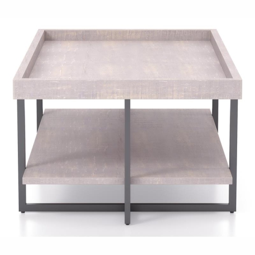 Furniture of America Humere Wood 1-Shelf Coffee Table in Antique Gray