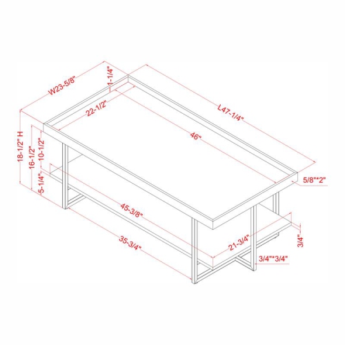 Furniture of America Humere Wood 1-Shelf Coffee Table in Antique Gray