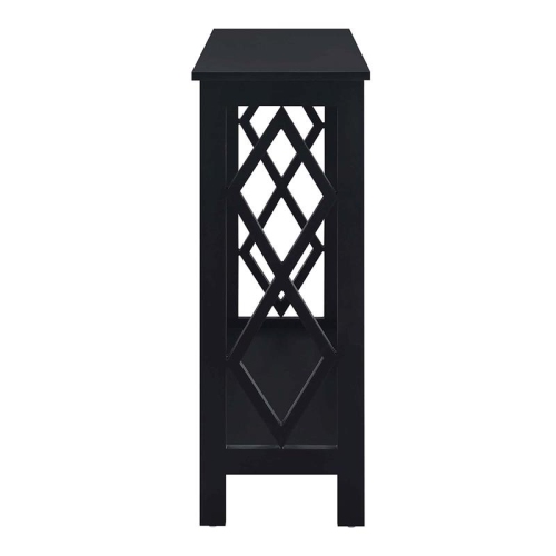 Pemberly Row Contemporary Console Table in Black Wood Finish