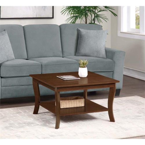 Pemberly Row Square Coffee Table in Espresso Wood