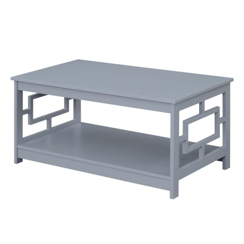 CONVENIENCE CONCEPTS  Town Square Coffee Table With Shelf In Wood Finish In Gray