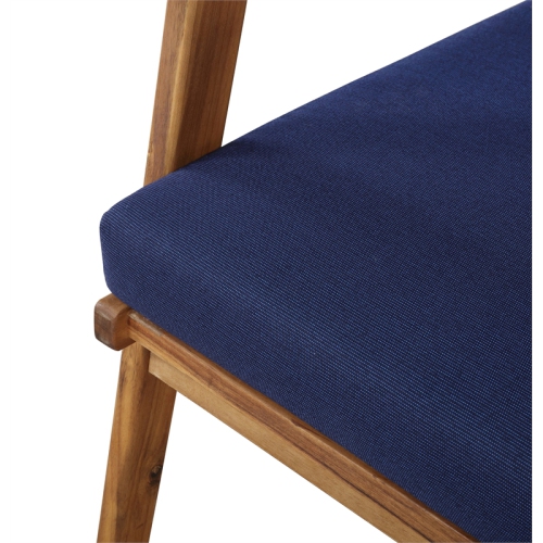 Riverbay Furniture Wood Outdoor Chat Set in Blue