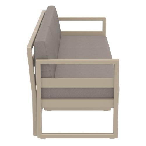 Mykonos Patio Sofa Taupe with Acrylic Fabric Taupe Cushions