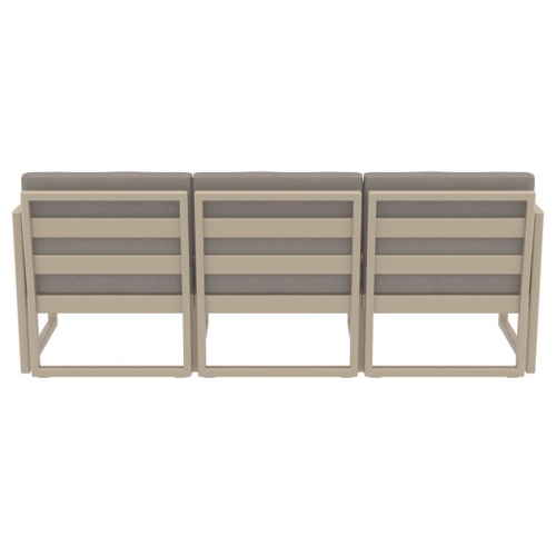 Mykonos Patio Sofa Taupe with Acrylic Fabric Taupe Cushions