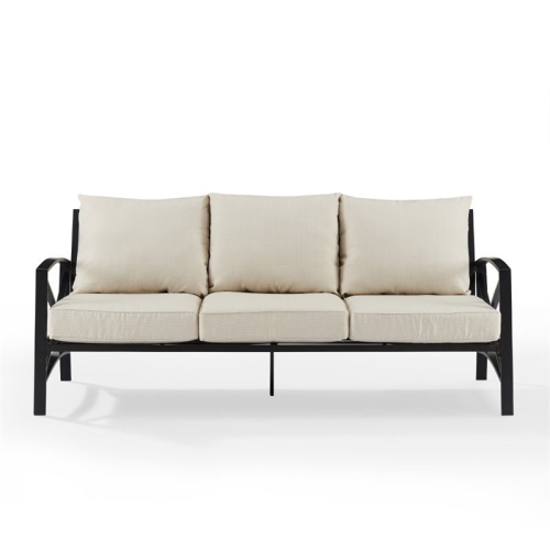 Crosley Kaplan Outdoor Metal Sofa in Oatmeal