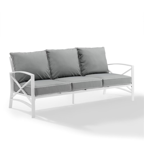 Crosley Kaplan Outdoor Metal Sofa in Gray