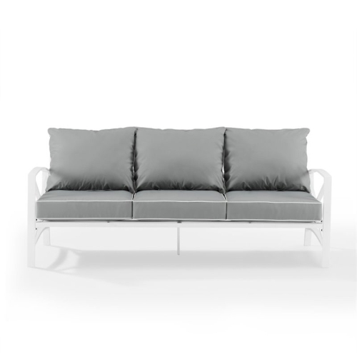 Crosley Kaplan Outdoor Metal Sofa in Gray