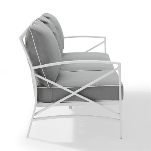 Crosley Kaplan Outdoor Metal Sofa in Gray