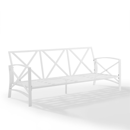 Crosley Kaplan Outdoor Metal Sofa in Gray