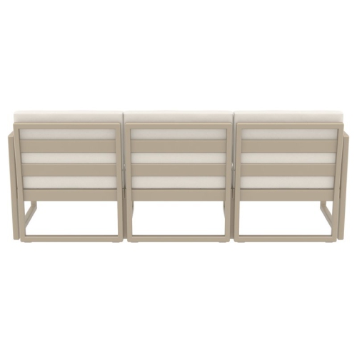 Mykonos Patio Sofa Taupe with Acrylic Fabric Natural Cushions