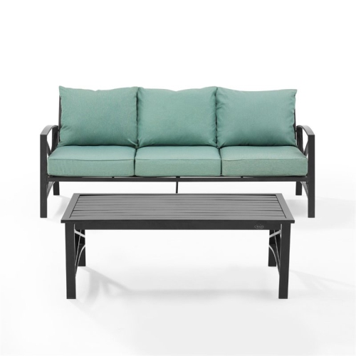 Crosley Kaplan 2 Piece Outdoor Sofa Set in Mist
