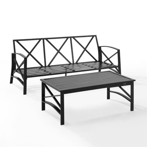 Crosley Kaplan 2 Piece Outdoor Sofa Set in Mist