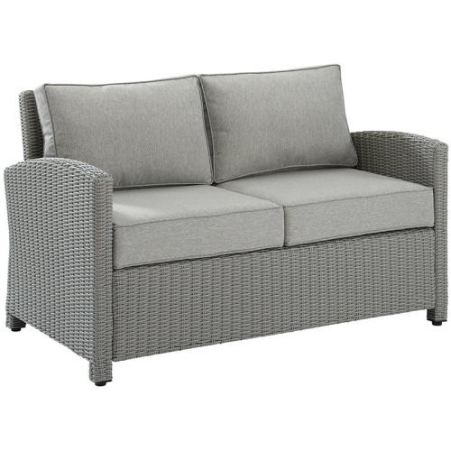 Crosley Bradenton Wicker Patio Loveseat in Gray