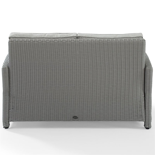 Crosley Bradenton Wicker Patio Loveseat in Gray