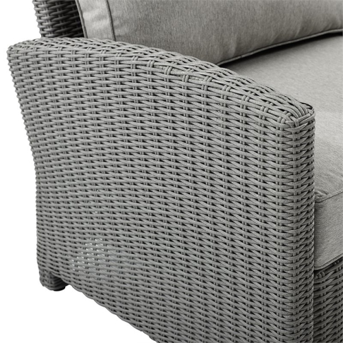 Crosley Bradenton Wicker Patio Loveseat in Gray