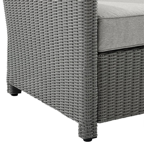 Crosley Bradenton Wicker Patio Loveseat in Gray