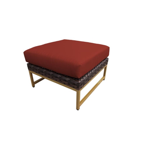 TK CLASSICS  Amalfi Ottoman In Gold And Terracotta