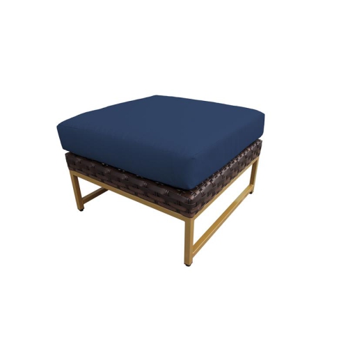 TK CLASSICS  Amalfi Ottoman In Gold And Navy